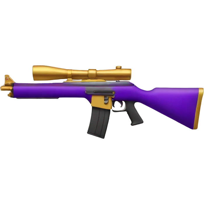 Purple and gold colored rifle  emoji