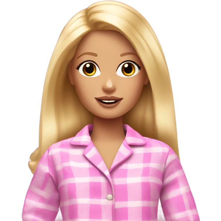 Blonde Barbie wearing pajamas  emoji