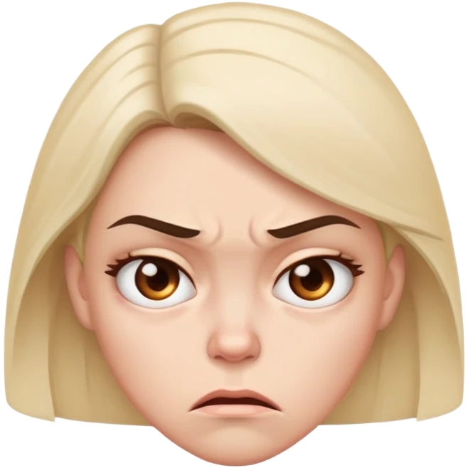 a woman sitting looking angry and sad emoji