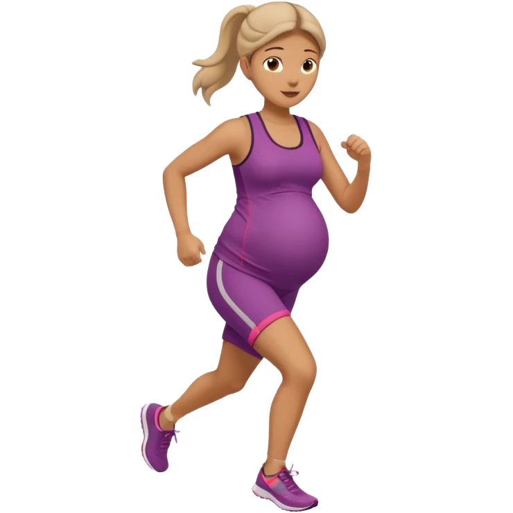 pregnant waman running emoji