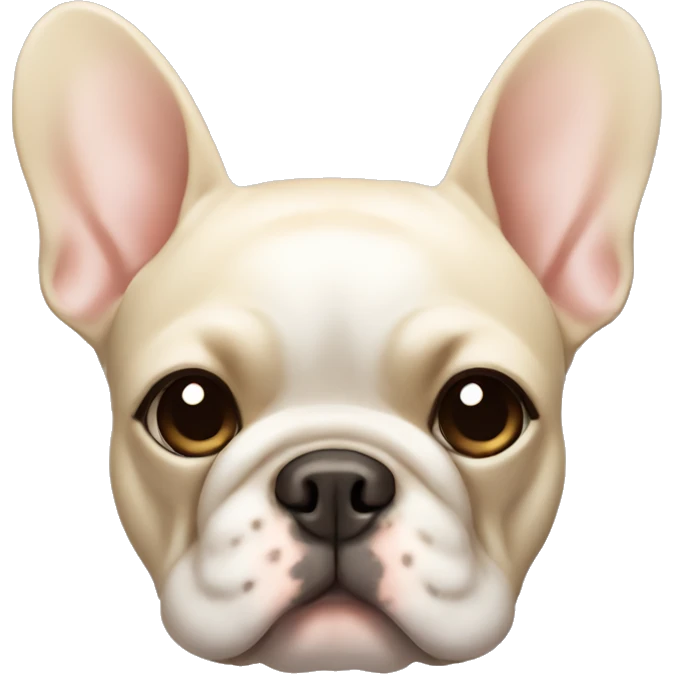 Cream color French bulldog face emoji