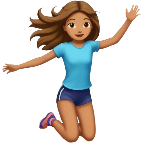 Girl jumping from a bridge emoji