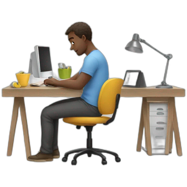 Man work at home emoji