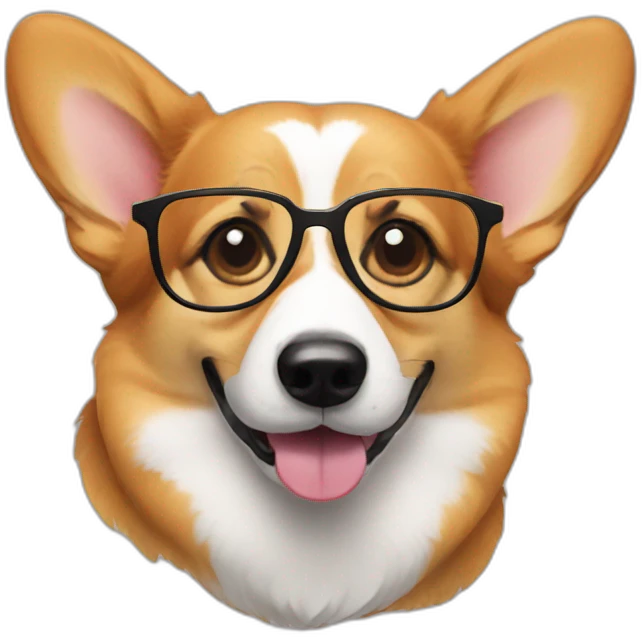 corgi with glasses emoji