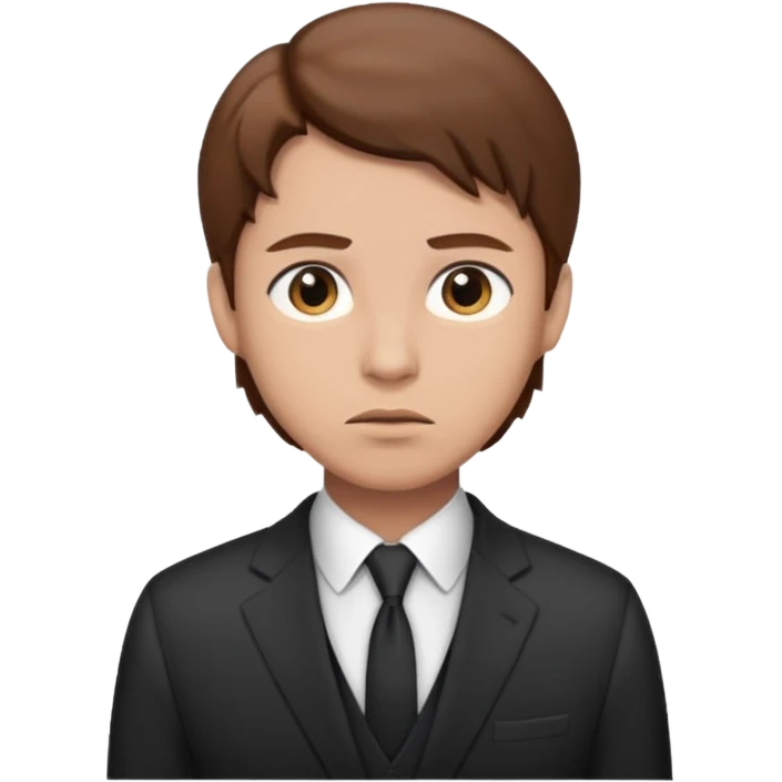 Mach mir einen trader an der börse mit braunen haaren mit einem fragenden blick und mit anzug emoji