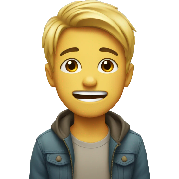 Smiling and crying boy emoji