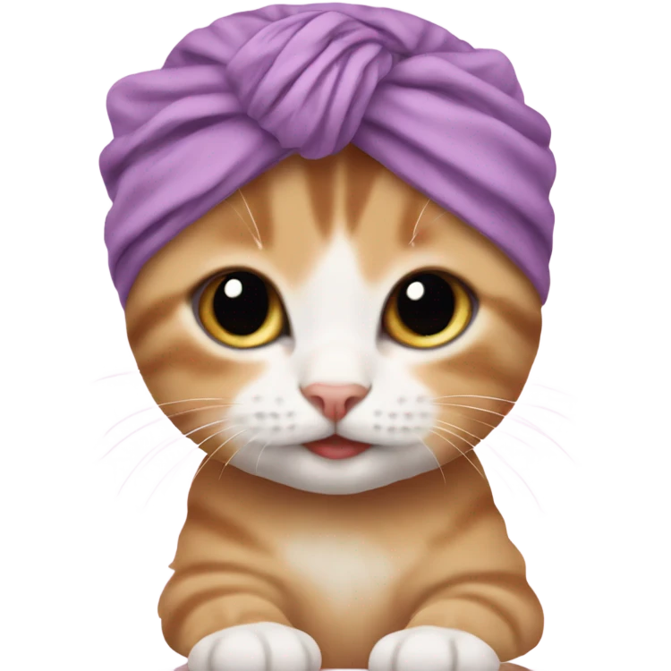 Baby kitten wearing a turban emoji