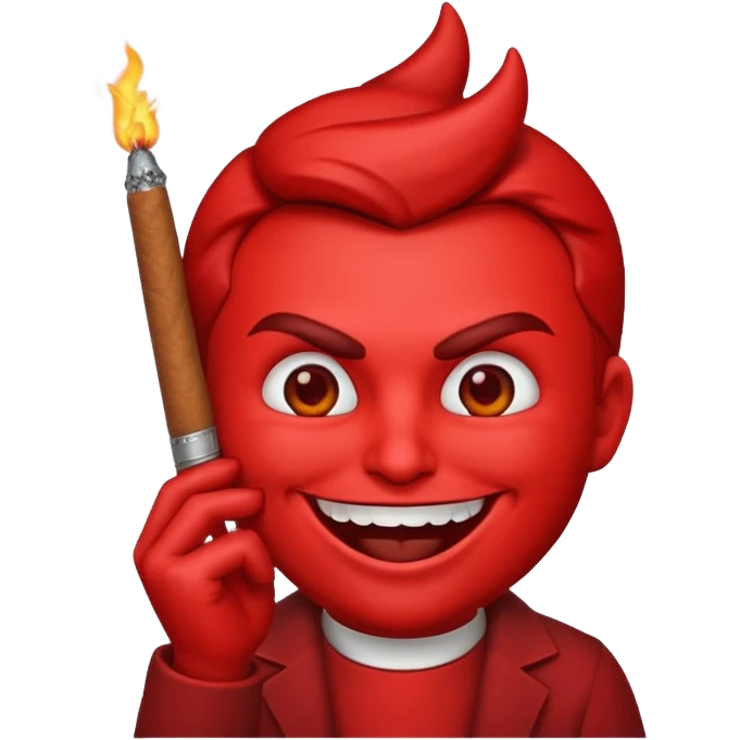 Emoji de diablo con sigarro en la boca emoji
