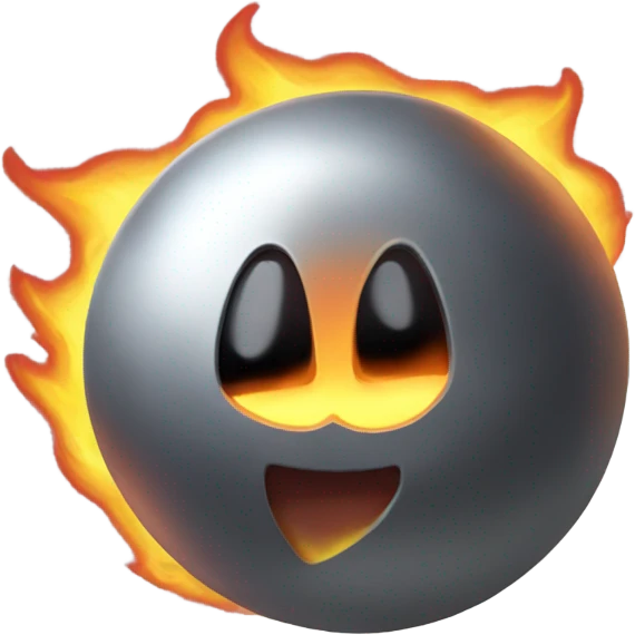 Metal Kirby ball with thrust flame back emoji