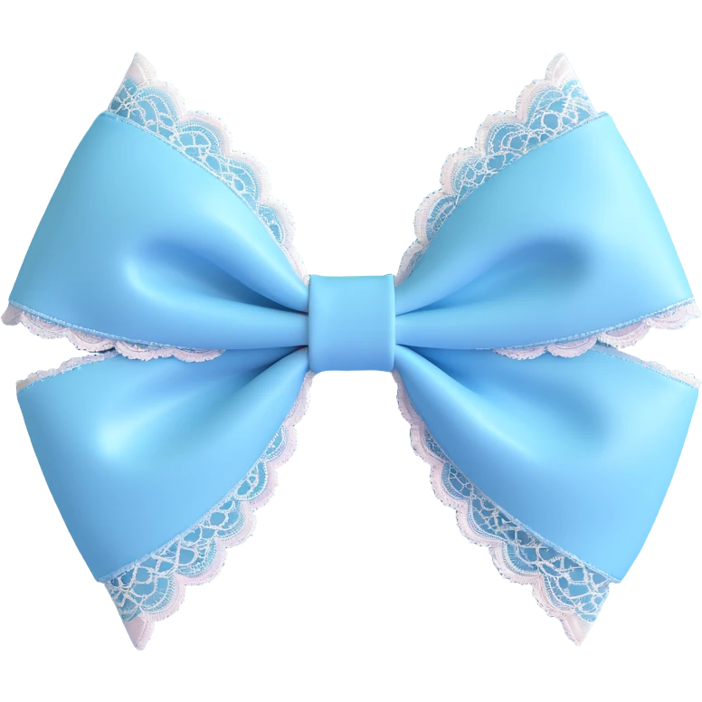 light blue coquette bow, vintage-inspired, lace trim, dainty, airy emoji