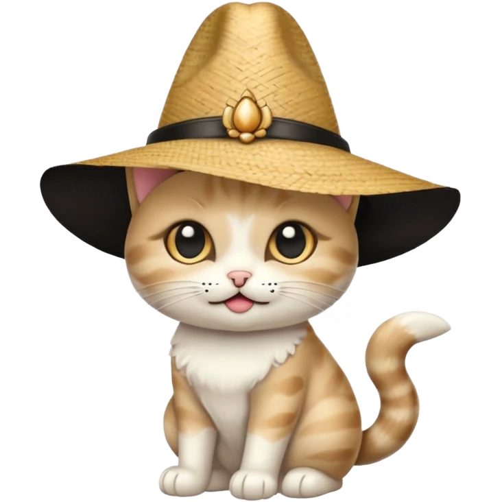 gatita beige, blanca y negro siendo un hada o brujita emoji