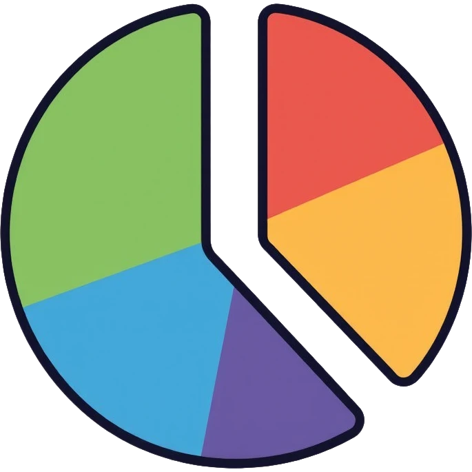 pie chart with colorful segments emoji