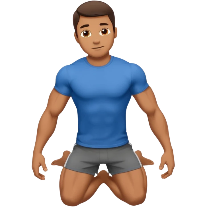 guy workout abs shirt on and plank emoji