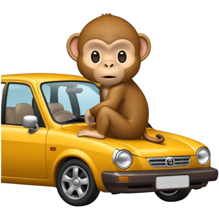 Monkey on a car emoji