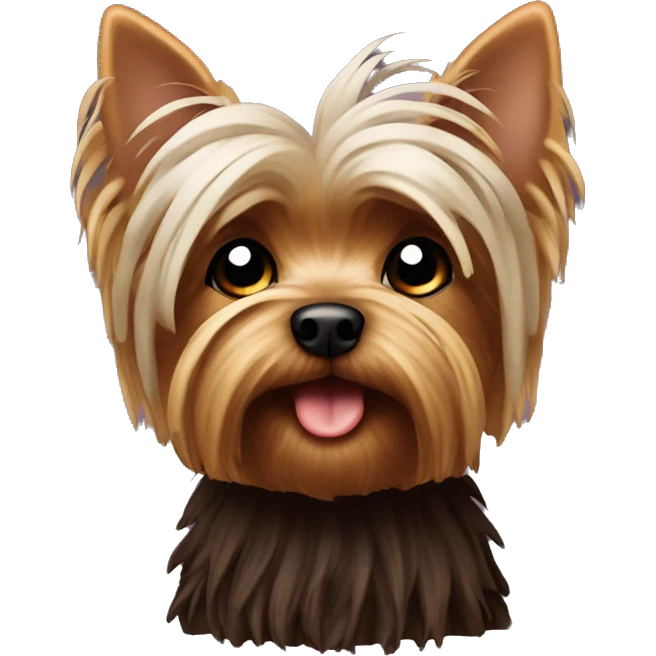 Yorkshire  Terrier with whole dark chocolate wool emoji