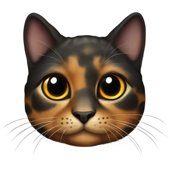 Tortoise shell cat mostly black emoji
