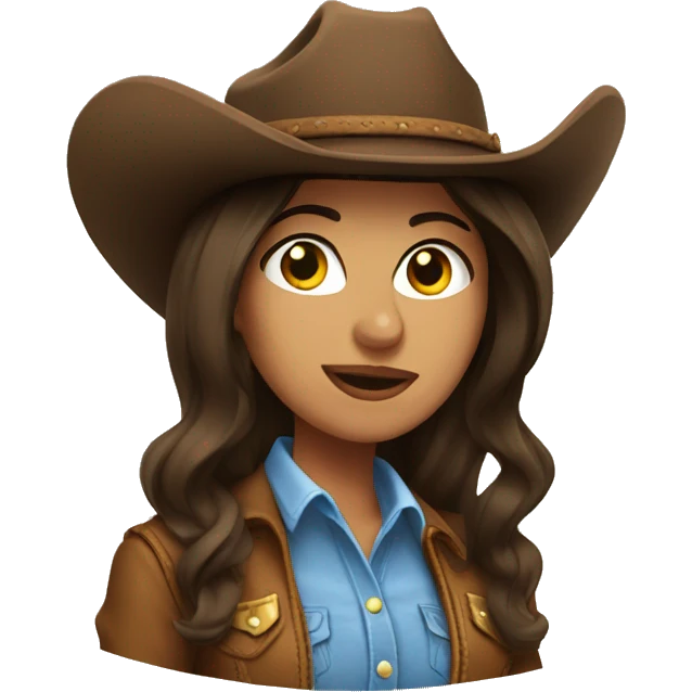 brunette cowgirl  emoji