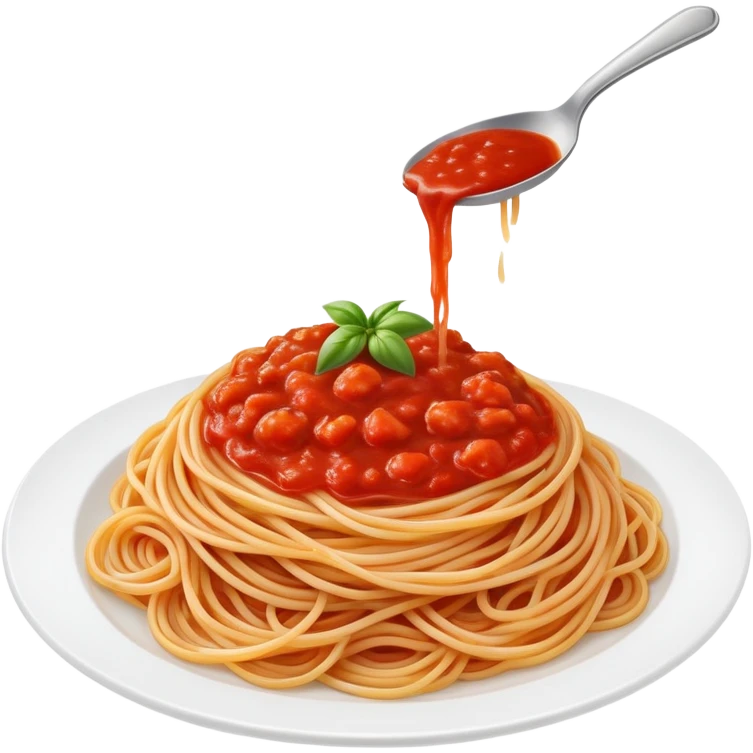 plate of spaghetti with tomato sauce emoji