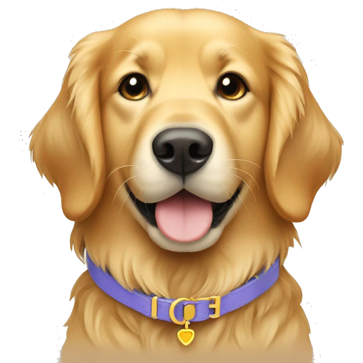 golden retriever wearing a friendship collar emoji