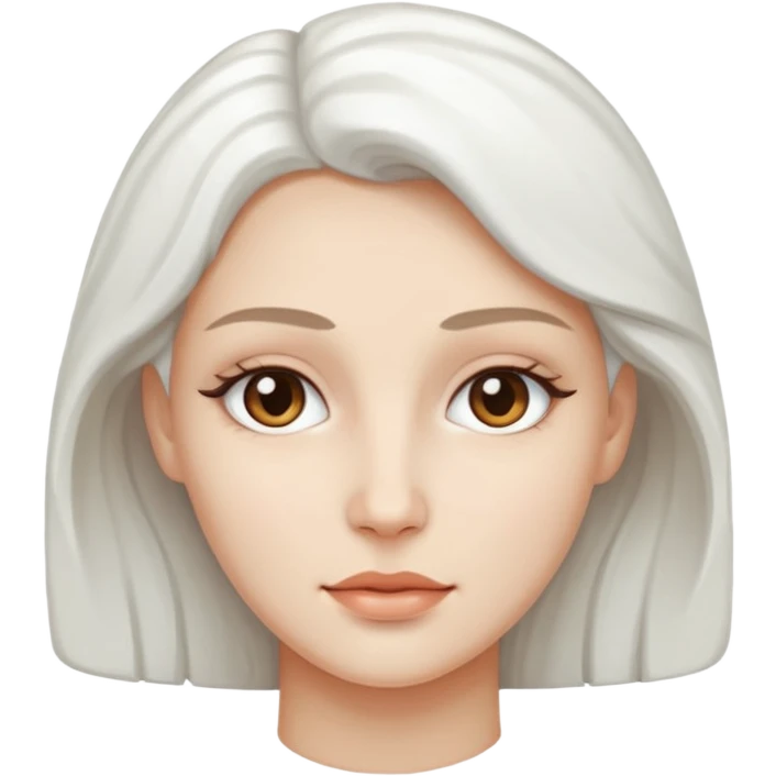 Marble style statue of woman face full white emoji
