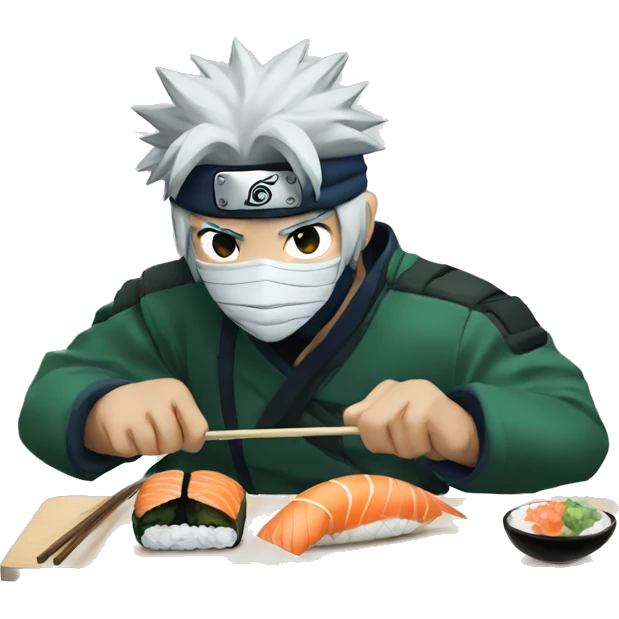 kakashi eating sushi emoji