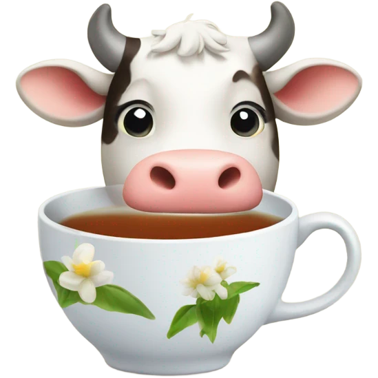 Tea with cow emoji