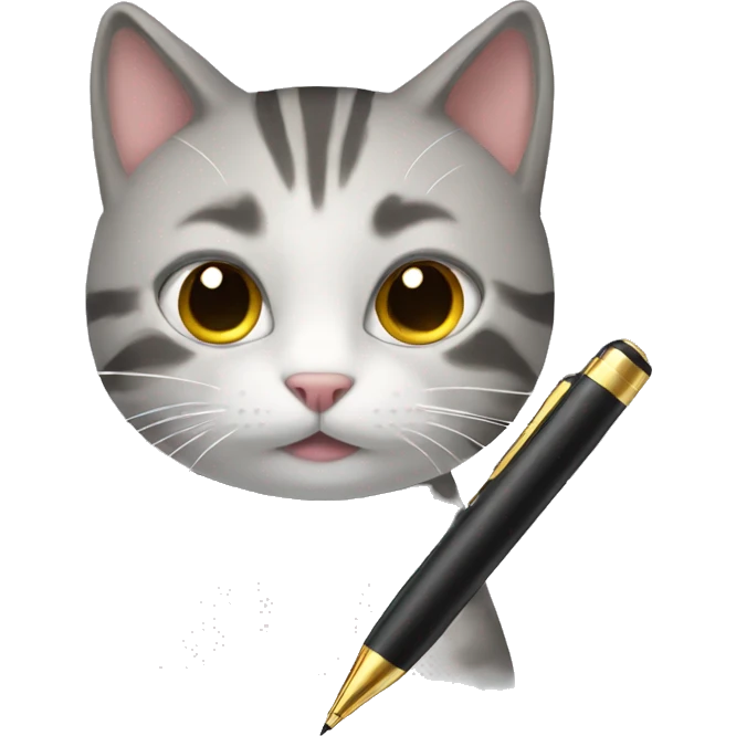 cat with pen emoji