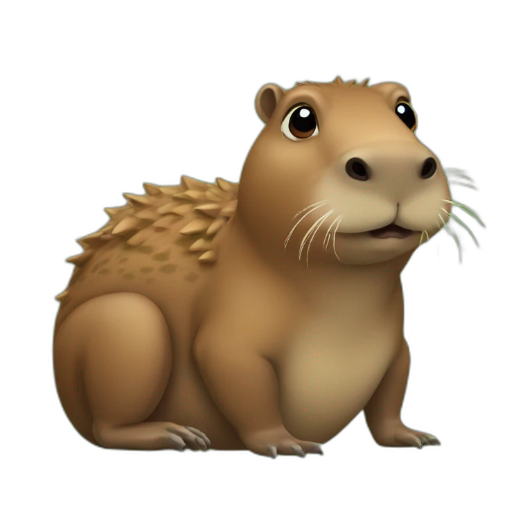 Capibara assis sur un aligator emoji