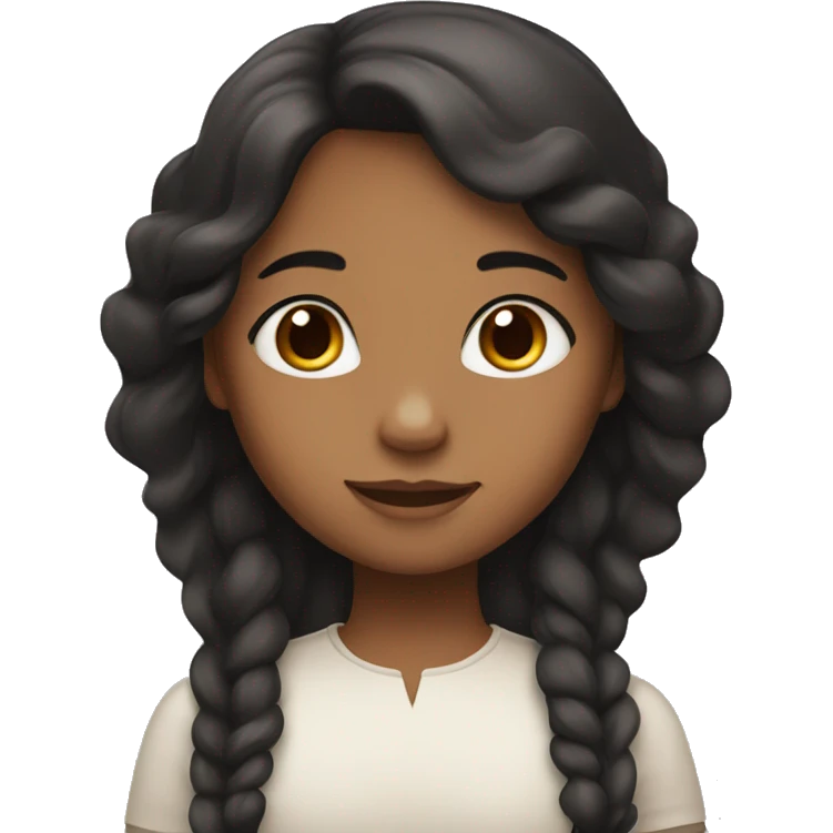 a girl with long black hair, brown eyes and brown skin, who has angel wings emoji