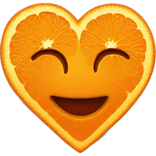 Heart made out of orange emoji