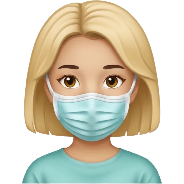 Girl with face mask emoji