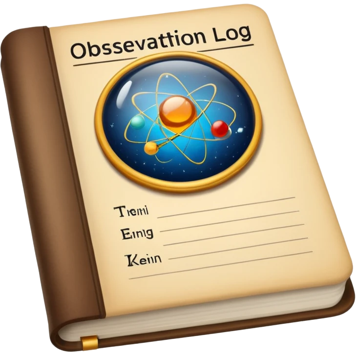 observation log. Transparent background emoji