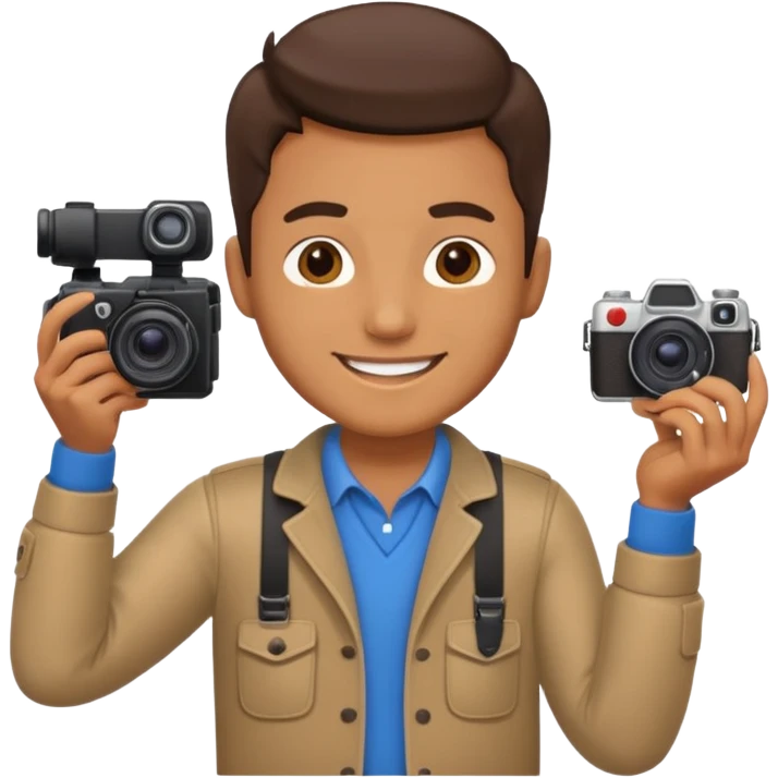 man with Camera, different outfit. emoji