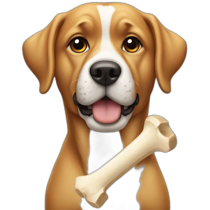 dog with a bone in its thinking emoji