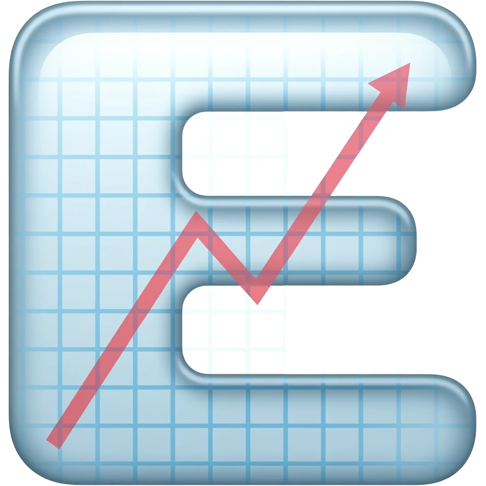 the letter E with a grapgh inside the lettergraph emoji