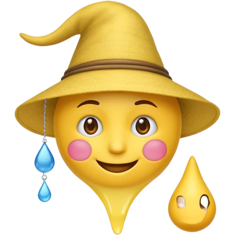 Emoji souriant avec goutte de sueur avec chapeau d"anniversaire et goutte de sueur emoji
