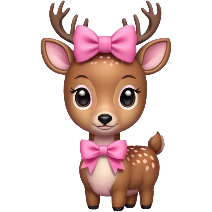 Pretty deer with pink bow emoji