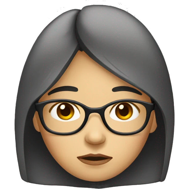 Sad Asian female with glasses emoji