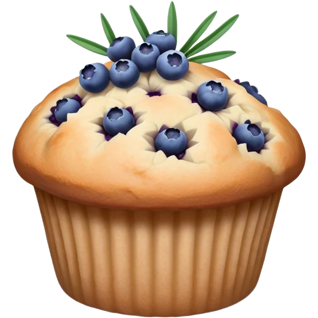 Lavender flower sprig muffin with blueberries emoji