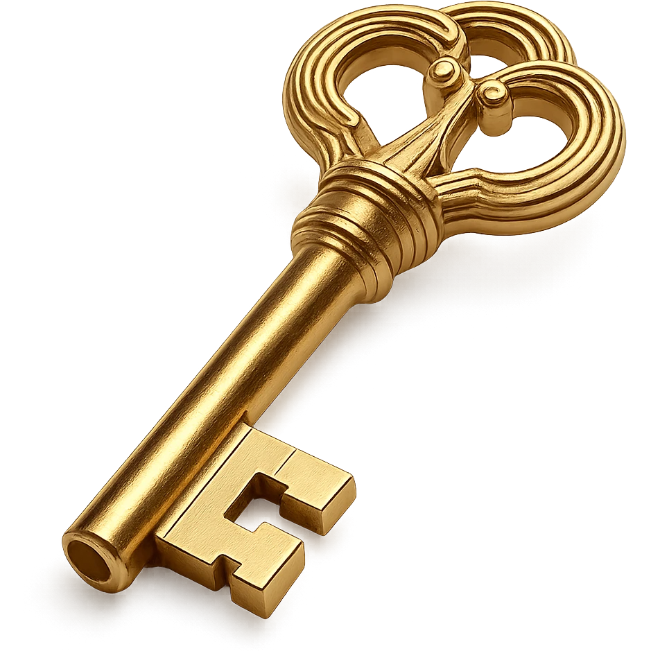 a gold key, elegant and vintage emoji