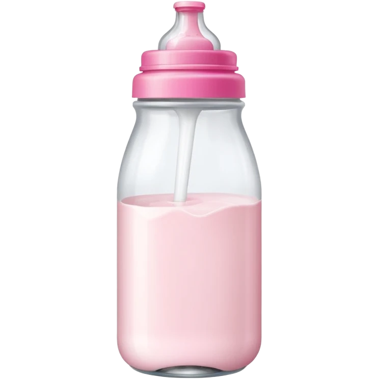 feeding bottle milk inside with pink lid emoji