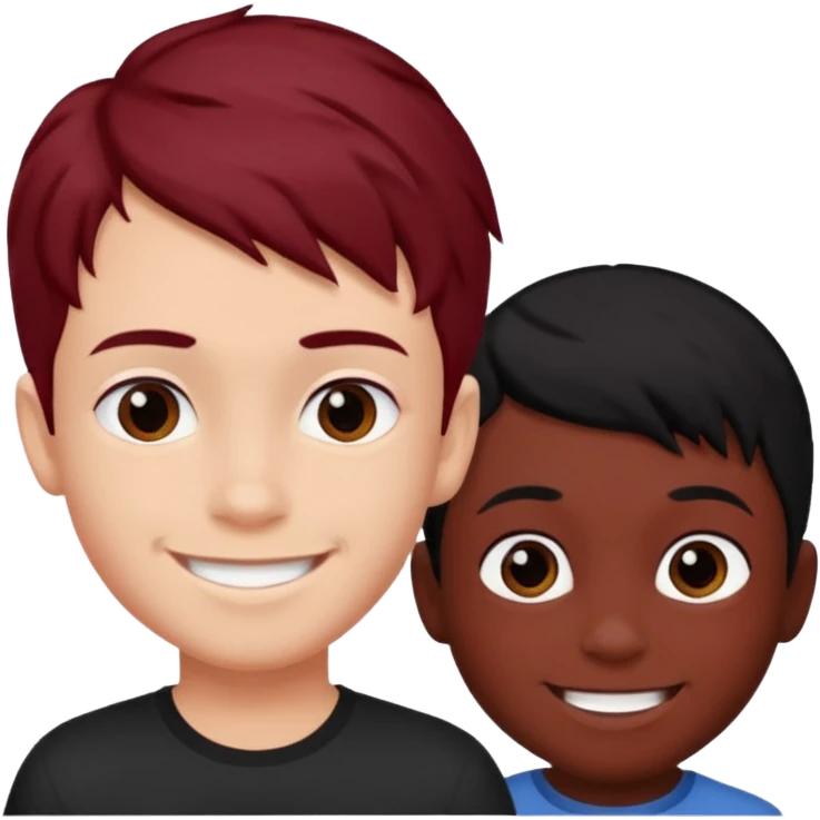 Do boy with dark red hair and another boy with black hair but it should be same boy emoji