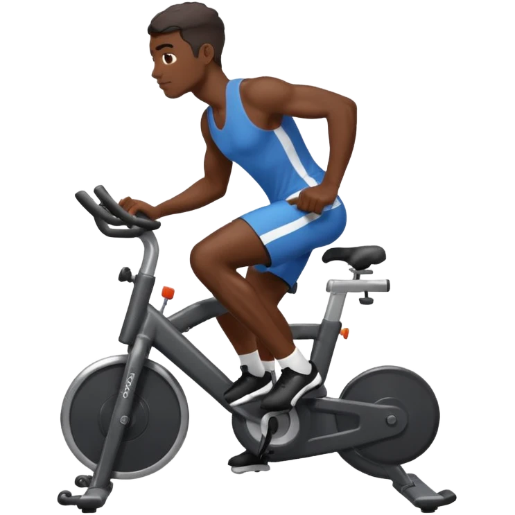 african american male on stationary bike emoji