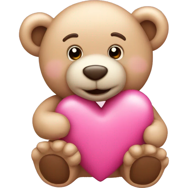 pink heart with teddy bear emoji
