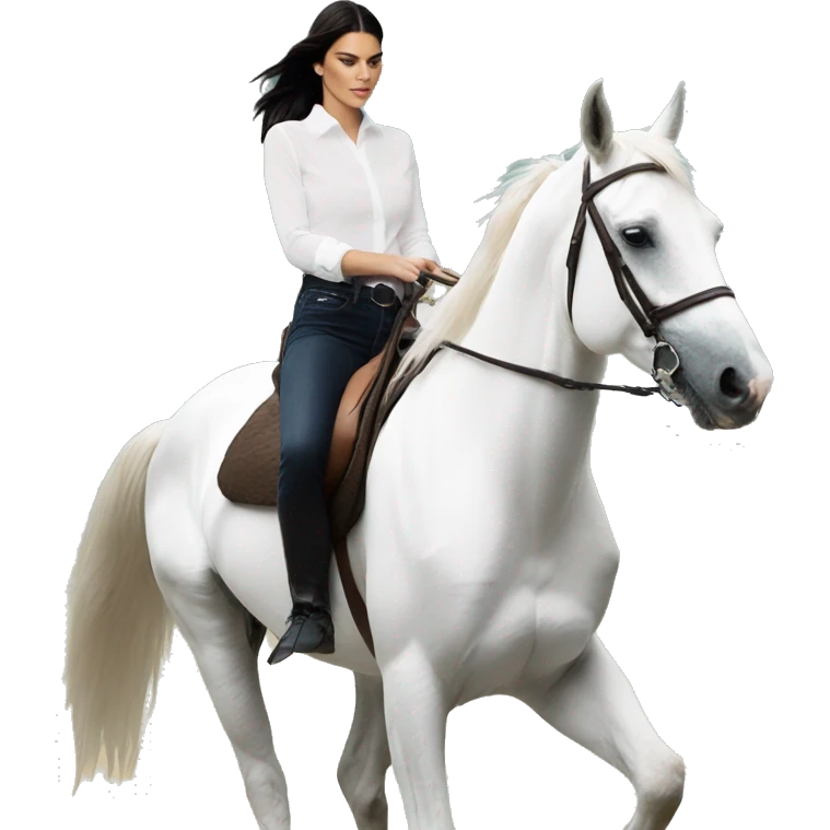 Kendall Jenner riding white horse emoji