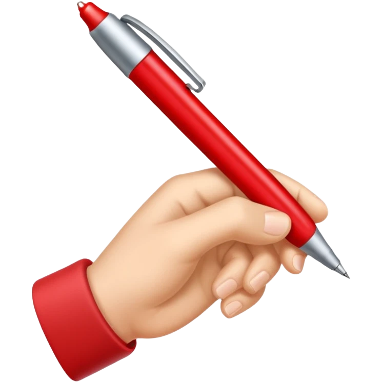 this emoji ✍🏻 with a red pen emoji