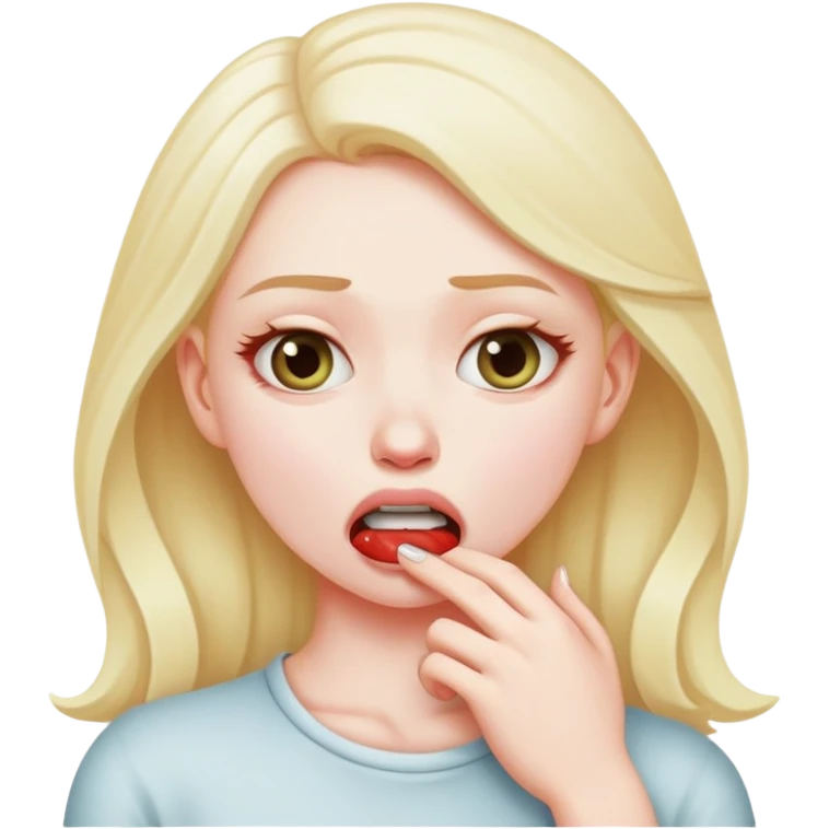 white girl choking self out emoji