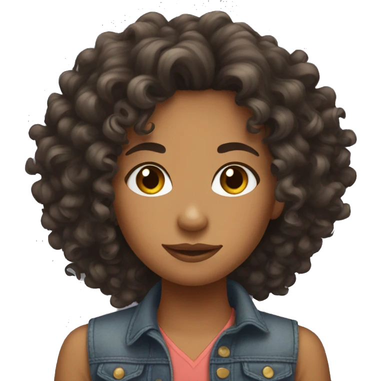 Curly hair mixed girl  emoji
