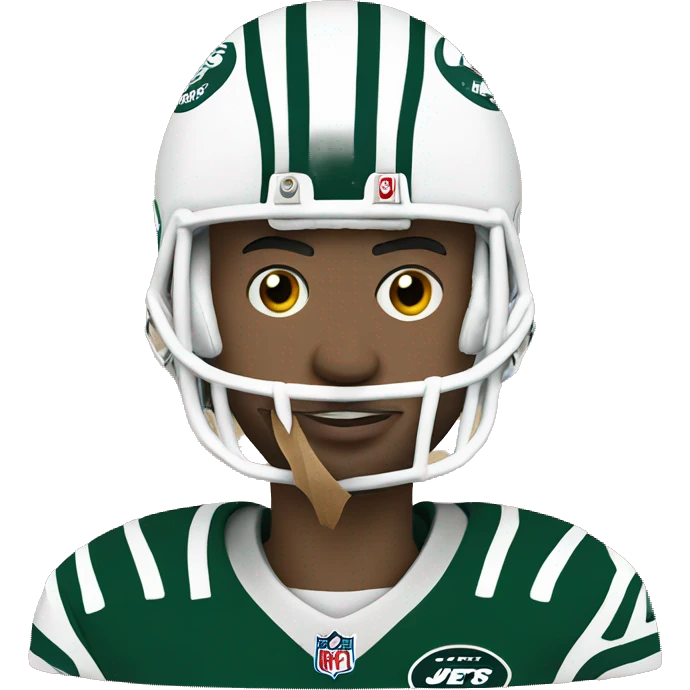 Jets football player with paper bag over head  with eyes holes cut out  emoji