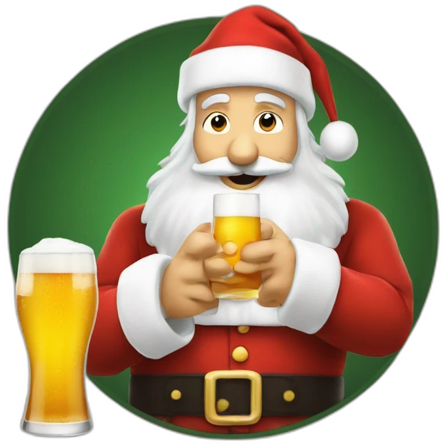 Père Noël qui offre un verre de bière emoji